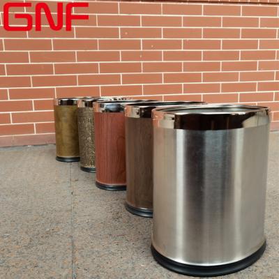 China GNF Double-Layer Oval Household Sustainable Trash Bin Open Top PU Leather Waste Bin for sale