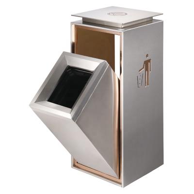 China GNF Imperial Family Sustainable Luxurious Indoor Square Ground Metal Rack Trash Can for sale