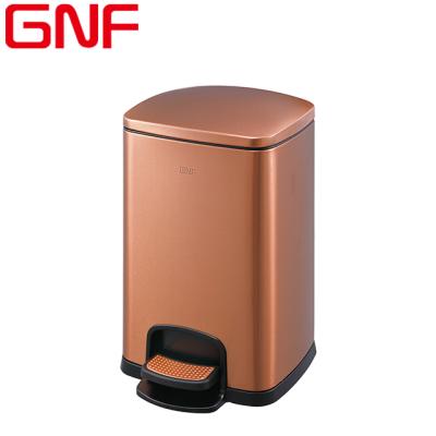 China GNF 20L Sustainable Household Standing Stainless Steel Foot Pedal Bin Hotel Room Trash Can Kitchen Trash Can for sale