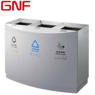 China GNF Viable Luxury Outdoor 3 Compartment Waste Bin Recycling Bins For Sale for sale