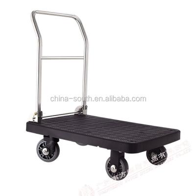 China Restaruant Stainless And Plastic 4 Wheel Restaurant Luggage Cart for sale