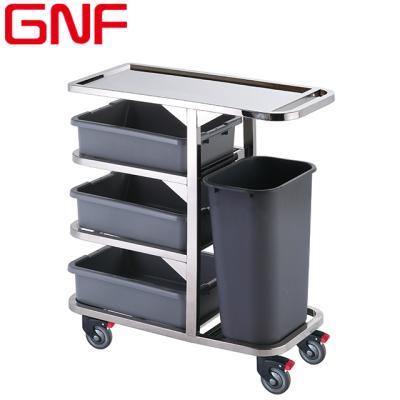 China Restaruant Hotel Restaurant Stainless Steel And Plastic Cleaning Trolley for sale