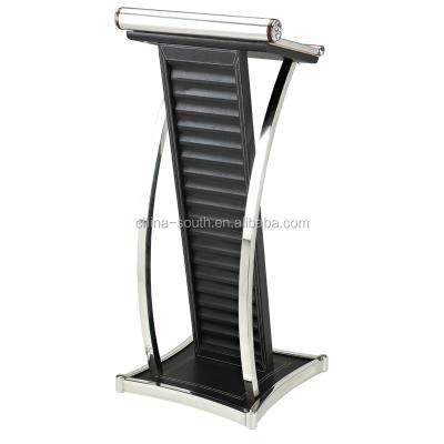 China Stainless steel solid wood podium with leather for sale