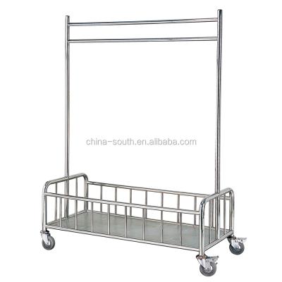 China 201 Stainless Steel With Polished Finish Hotel Stainless Steel Hanger With Basket Trolley Cart for sale