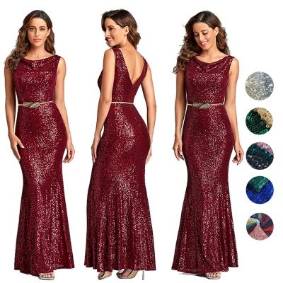 China Women's Mermaid Dress Anti-Wrinkle Retro Simple Elegant Fashion Prom Dress Slim Women's Sequin Evening Dress for sale