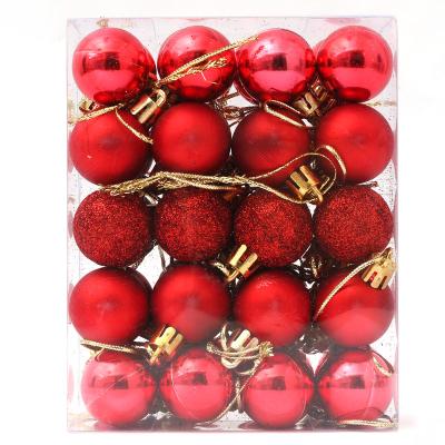 China Newest 40pcs 3cm European Style TKYGU 2023 Christmas Decoration Ball Kit Ornament For Xas Pink Party for sale