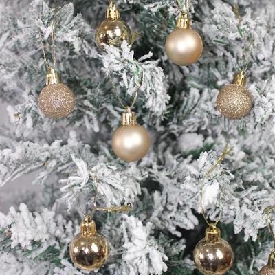 China TKYGU Style 24pcs European Wholesale 1.18inch Christmas Stree Balls Ornaments Christmas Tree Decorations Plating Ball for sale