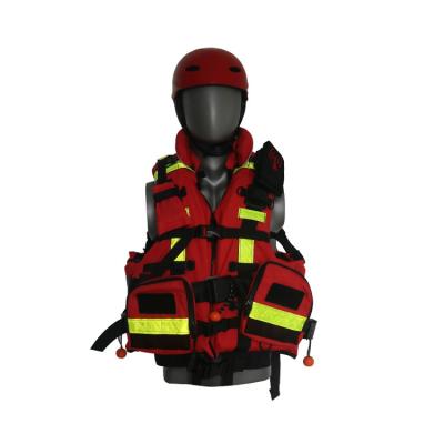 China 600D Marine Grade Polyester Fabric Life Waterproof Jacket High Buoyancy 190N Tigue Red High Strength Waterproof Fabric Waterproof Jacket for sale