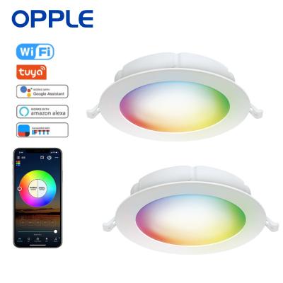 China Modern OPPLE Smart RGB LED Downlight Projector Wifi Ceiling Lamp 15W Dimmable 120V APP Google Remote Siri Alexa Home 6 Inch for sale