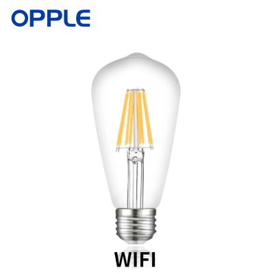 China OPPLE WIfi Smart Light Bulb E26 5.3W LED 120V Indoor Lighting Google Tuya Siri Alexa Vintage Glass Edison Bulb Smart Filament Indoor Lighting Dimmable for sale