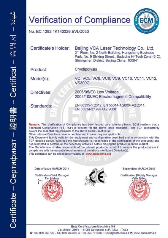 CE - Vca Laser Technology Inc.