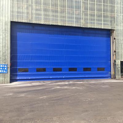 China Modern Top Seal And Strong Wind Resistant Fabric Bend High Speed ​​Warehouse Door for sale