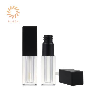 China Wholesale Custom Hot Sale Classic Black Square 4ml Classic Lip Gloss Cosmetic Packaging Tube for sale