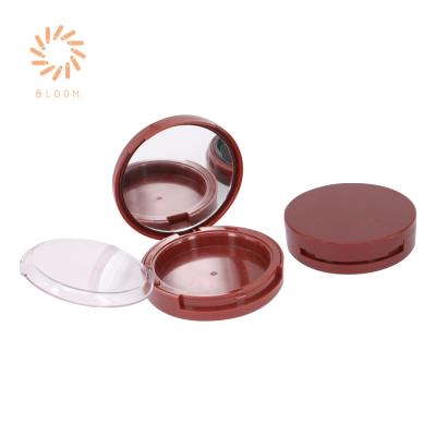 China Recyclable Flower Cosmetic Packaging Custom Empty Double Trays Powder Compact Cake Case With Mirror for sale