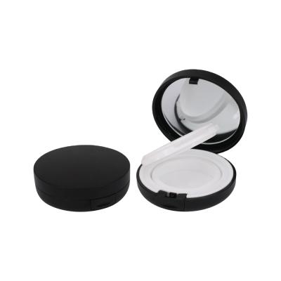 China Recyclable Simple Black Face Makeup Round Empty Concealer BB Cushion Airtight Container for sale