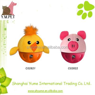 China Viable Cute Animal Cat Ball Toy with Bell Inside for sale