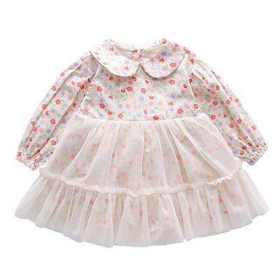 China Girls Floral Dress Autumn Little Girl Pettiskirt Baby Princess Dress Washable Long Sleeve Tutu Dress for sale