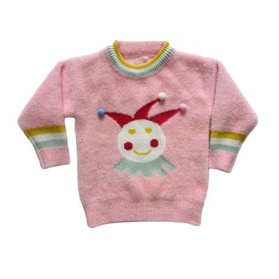 China Cute Girls Anti-Shrink Long Sleeve Sweater Baby Cartoon Clown Children's Pullover Sweater for sale