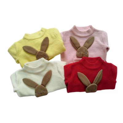 China Children's Cartoon Rabbit Sweater 2-8 Years Pullover Baby Knitted Sweater Long Sleeve Anti-Shrink for sale