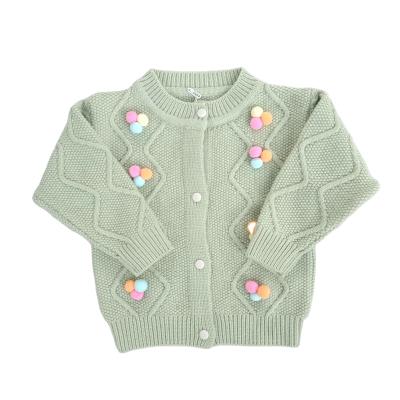 China Three-dimensional sweater anti-shrink cardigan spring coat children and autumn clothes girls ball sweater for sale