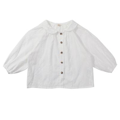 China New Autumn And Winter Baby Doll Shirts Girls Anti-Shrink Collar Shirt Kids Long Sleeve White Shirt Tops for sale