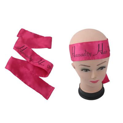 China Soft Touch Silk Low Moq Private Label Head Wrap With Custom Logo Satin Hair Band Silky Hair Scarf for sale