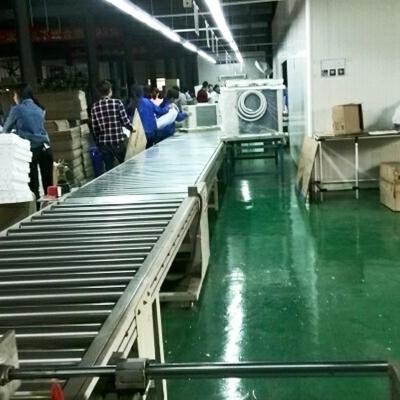 China Air Conditioner Outdoor Unit Assembly Line With Galvanized Steel Pipe Fit for sale