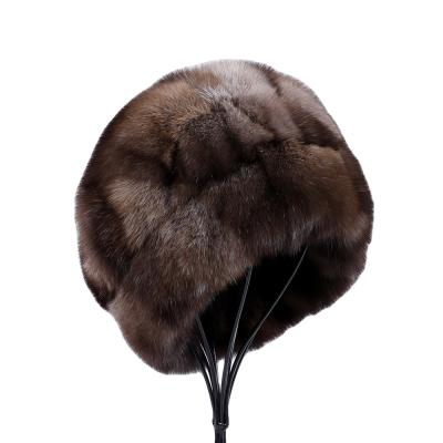 China JOINT Winter Sand Fur Men Bucket Hat Unisex Women's Luxury 100% Fur Real Beanie Hats for sale