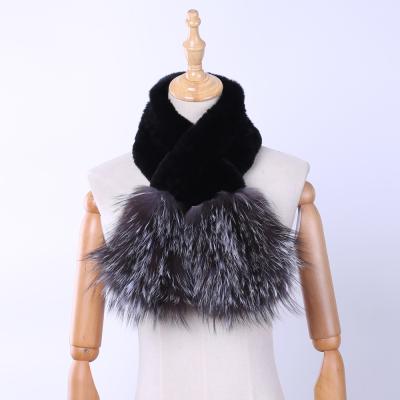 China Fashion Real Rex Rabbit Fur Women's Real Fur Scarf Scarves Fox Soft Knitted Warm Winter Wraps Multicolor for sale