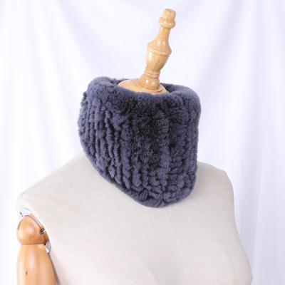 China Felt Scarf Rex Rabbit Fur Headbands Girls Genuine Ring Cowl Snood Scarves Natural Winter Knitted Real Fur Triangle Women Soft Handmade Fur for sale