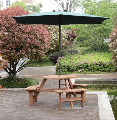 China Factory wholesale price durable outdoor wooden umbrella garden table for sale