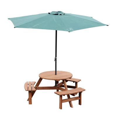 China Good Price Good Quality Durable Wooden Round Picnic Outdoor Garden Table Table Furniture for sale