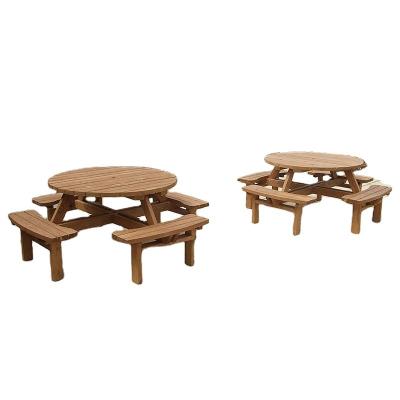 China Durable round outdoor wooden picnic garden patio bar table for sale for sale