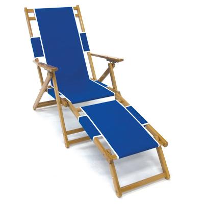 China Factory direct durable high quality wooden folding beach pool extended outdoor lounge chair for sale