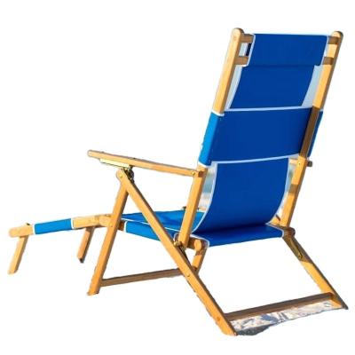 China Durable Hot Selling Wooden Folding Beach Pool Beach Chair Extended Outdoor Foldable Sofa for sale