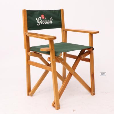 China Modern portable outdoor custom logo folding wooden camping chair for outdoor for sale