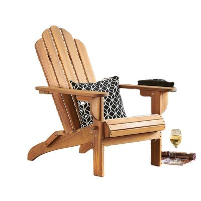 China Durable Factory Custom Logo Printed Lounge Solid Adirondack Outdoor Wood Garden Patio Chair for sale