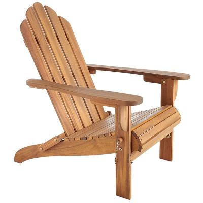 China Durable factory custom logo printed outdoor patio garden lounge solid wood adirondack chair for sale