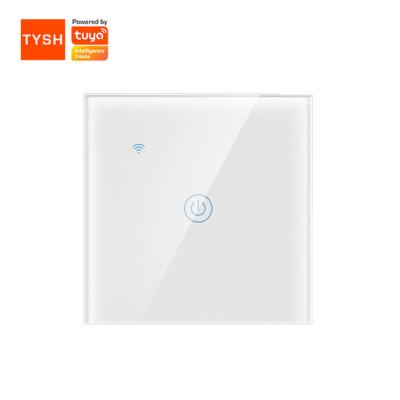 China New 2020 Smart Home Automation TYSH Hot Sale Set Programs And Create Neutral Wireless Scenes WiFi Tuya Touch Smart Switch 1Gang for sale