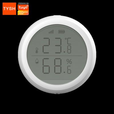 China ABS+PC TYSH LCD Display Tuya Zigbee Zigbee Temperature Display Digital Wireless Smart Thermostat and Humidity Sensor Real Time for sale