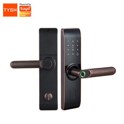 China Hot Selling +IML TYSH Wifi Tuya App Remote Management Fingerprint Close Open Zinc Alloy Door Smart Lock en venta