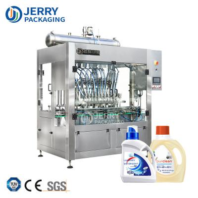 China Full Automatic Servo Control Bottle Linear High Viscosity Jerrycan Laundry Detergent Viscous Liquid Filling Machine for sale