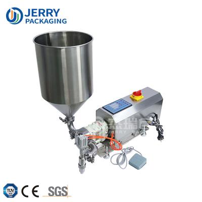 China Small Desktop Food Pump Semi Automatic Manual Cosmetic Food Sauce Filler Paste Oil Liquid Jar Cream Bottle Filling Machine for sale