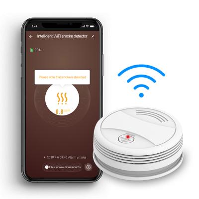 China PGST Mobile App Alexa Google Home Wifi Standalone Tuya 9v Alkaline Battery Fire Alarm Smoke Detector Independent Sensor PA-443W for sale