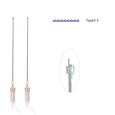 China Absorbable Sterile Lifting Cheek Line 19G 60mm L Tooth 2-1 Pdo Skin Lift Korea v Blunt Wire for sale