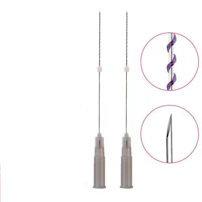 China Salon Direct Use Skin Lift Factory Beauty Sharp Needle 27G 60mm Screw Pdo Thread for sale