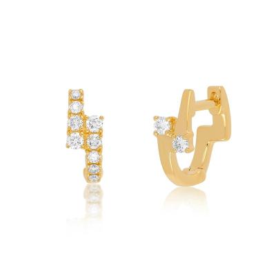 China YINJU 925 FASHIONABLE Silver Fashion Sensitive Pave Sparkle CZ Women Stone Girls Mini Huggie Hoop Earring for sale