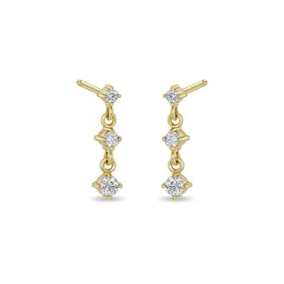 China YINJU Zircon Drop Earring Jewelry Trendy Fashion 925 Sterling Silver Gold Plated Diamond CZ for sale