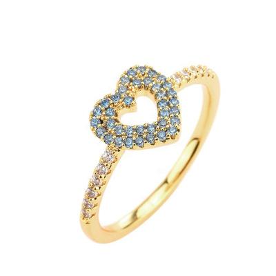 China TRENDY 925 Silver Hawaiian Jewelry Pave Zircon Heart Ring Gold Plated for sale