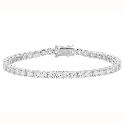 China BOHEMIA Trendy 18k Gold Plated White Stone 925 Sterling Silver Cubic Zirconia Tennis Bracelet for sale